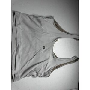 Lululemon Align Tank Top Light Grey Nulu Yoga Crop Built-in Bra Size 4